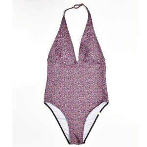 summersalt Purple Multi Halter One-Piece Swimsuit